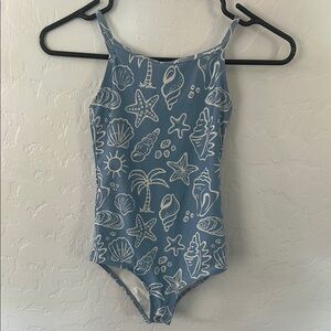 H&M kids Blue Seashell Patterned Swimsuit